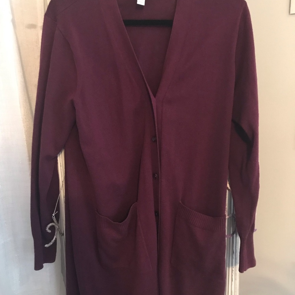 Denim & Co long duster color Plum